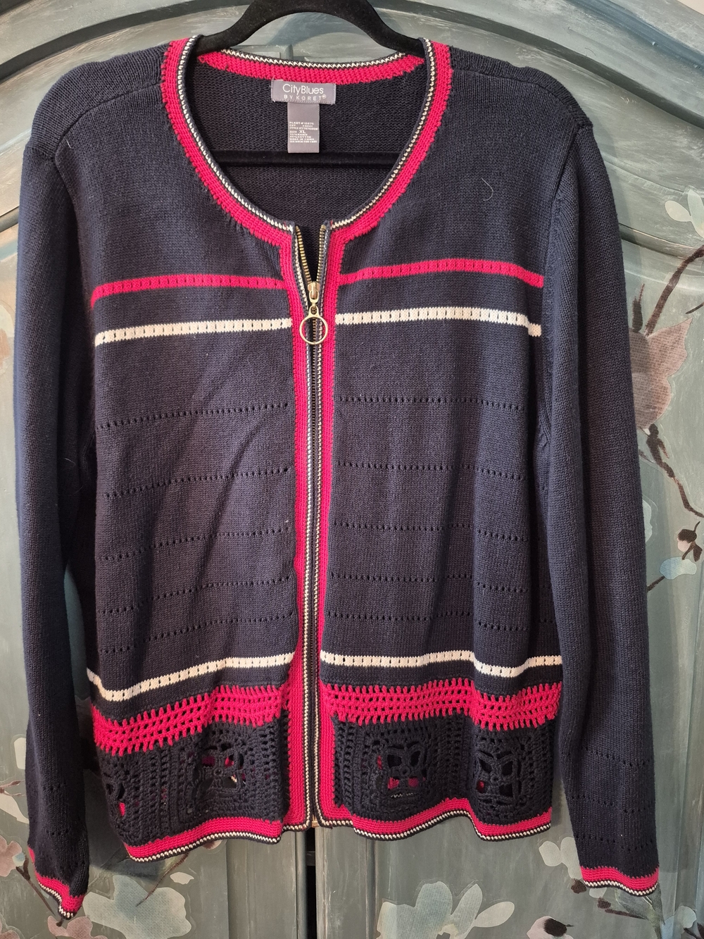 City Blues Y2K Preppy Zip Up Cardigan